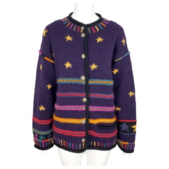 Newari | Sweaters | Newari Icelandic Design Nepal Handknit Wool Cardigan Sweater Sm | Poshmark